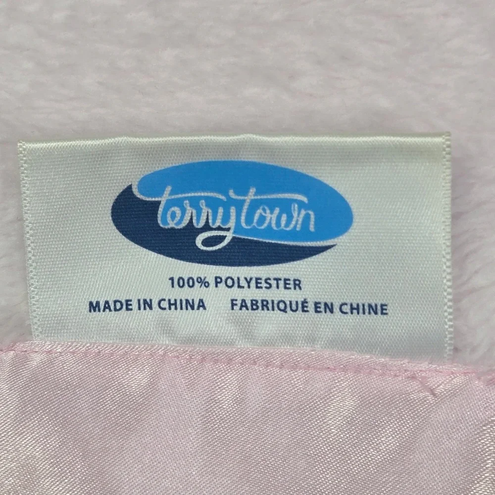 Terrytown BMW Baby Blanket Pink Plush Fleece Satin Trim Embroidered Logo 30x40